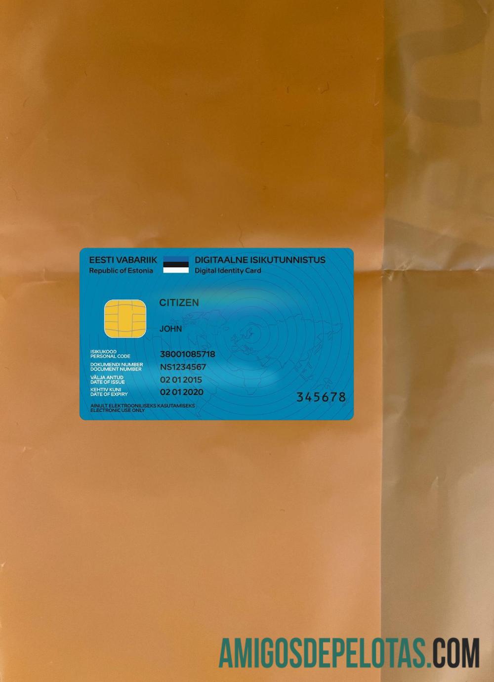 Estonia Digital ID Card 2018 Present olhar de foto frente modelo